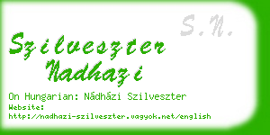szilveszter nadhazi business card