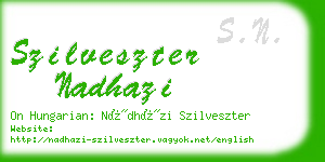 szilveszter nadhazi business card